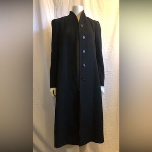 Elegant Black Wool Trench Coat